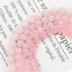About 60pcs 6mm Natural Stone Beads Rose Quartz Beads Crystal Gemstone for Jewelry Making, DIY Bracelet Necklace - color: Rose Quartz, size: 6mm