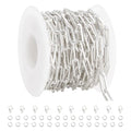 GTVOODX Chunky Paperclip Chain Roll Silver 4 Meters Stainless Steel Handmade Paper Clip Link Chains Spool Bulk for Women Jewelry Making with Lobster Clasps Jump Rings - color: Silver Thick Paperclip Chains