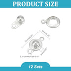 UNICRAFTALE 12 Sets Stainless Steel Snap Clasps Small Silver Snap Button Ball & Socket Snaps Clasps Fastener Clasp Connector Round Snaps Button Clasp for DIY Bracelets Jewelry Making - color: Silver