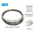 PATIKIL Soft Nickel Silver Wire, 1Pcs 20Gauge/0.8x0.8mm Diameter 6m/19.68ft Square Craft Wire for Jewelry Making Beading Wires Wrapping - size: 20Gauge