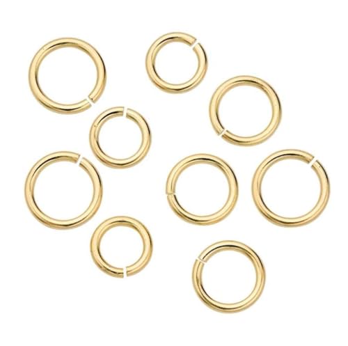 100pcs Open Jump Ring 6mm (0.24 Inch) O Ring Connector (Wire 0.8mm/20 Gauge) 18K Yellow Gold Plated Brass for DIY Craft Jewelry Making CF84-6 - color: Gold, size: 6mm (100pcs)