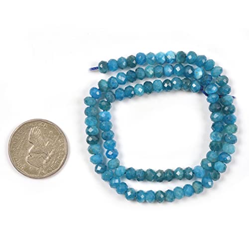 6mm Natural Apatite Faceted Rondelle Loose Beads Jewelry Making DIY Bead 16 Inch - color: Apatite