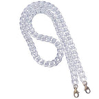 Aumey Clear White Black Brown Acrylic Chain Clutch Purse Strap Handles Bag Handbag Purse Replacement Chains 40 Inches - color: Transparent