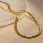 CHESKY Gold Necklace for Women-14K Plated/S925 sterling silver Snake Chain Necklace Dainty Simple Chunky Herringbone Necklace Gold Choker Necklaces Jewelry for Women Mothers Day Gifts for Mom - color: gold, style: 5mm 16.5 inch snake