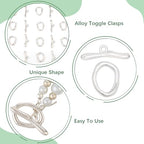 SUNNYCLUE 1 Box 30 Sets Oval Toggle Clasp Toggle Bracelet Clasps Silver Metal T Bar Wave Rings Connector Linking End Closures Findings for Beginner Crafts Bracelets Necklaces Shoe Accessories Women - style: Style 1