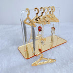 Earring Hanger Rack with 8 Mini Coat Hangers, Acrylic Earring Holder Display Stand, Ear Studs Hanging Earrings Organizer For Women Girls, Yellow - color: Yellow