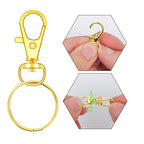 70PCS Swivel Snap Hooks with Key Rings, Metal Lobster Claw Clasp, Keychain Rings for Crafts (Gold, 1.2inch(32mm) - color: gold, size: 32mm