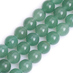 JOE FOREMAN 2MM Big Hole 12mm Green Aventurine Jade Round Natural Gemstone Semi Precious Loose Beads for Jewelry Making 15" Beaded Strand DIY Handmade Craft Supplies - size: 12mm