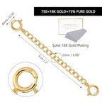 18K Solid Gold Necklace Extender for Women Bracelet Anklet Durable Adjustable Extension Chain Gold Necklace Extenders for Women 2 Inches - color: B