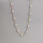 Aisansty Dainty Layered Choker Necklaces Handmade Coin Tube Star Pearl Pendant Multilayer Adjustable Layering Chain Gold Plated Necklaces Set for Women - color: Gold, style: Gold Pearl&Disc