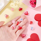 Craftdady 12Pcs Lampwork Glass Heart Beads Handmade Drawn Enamel Beads with Polka Dot Colorful Sweet Love Heart Loose Spacer Bead for DIY Earring Necklace Bracelet Jewelry Making - color: Polka Dot Heart
