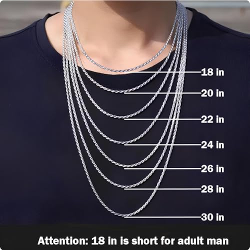 2.5mm/3mm/4mm Silver/Gold Stainless Steel Wheat Chain Necklace Jewelry for Men Women - size: 22 Inches, style: 2.5mm-Silver