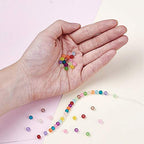 FASHEWELRY 200Pcs Transparent Frosted Glass Bead 4mm Matte Crystal Glass Loose Beads for DIY Jewelry Making (Dark Turquoise) - color: Dark Turquoise
