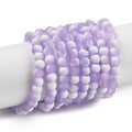 KISSITTY 50pcs Matte Beads Gradient Color Glass Frosted Crystal 6mm Rondelle Lilac Bead Center Drilled Loose Craft Beads for Jewelry Making Earring Bracelet Necklace DIY Crafts - color: Lilac