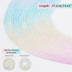 PandaHall 3720pcs 2mm Crystal Faceted Glass Beads, 20 Strands Tiny Loose Spacer Beads, Small Faceted Gemstone Strands for Bracelets Jewelry Making (Blue Gradient Mix)