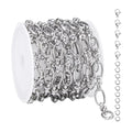 YOUBEIYEE 2 Meters Stainless Steel Chain for Jewelry Making Oval Rolo Chains for Men and Women Necklace Bracelet DIY Jewelry Supplies Findings - color: Oval Silver