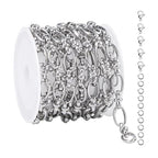 YOUBEIYEE 2 Meters Stainless Steel Chain for Jewelry Making Oval Rolo Chains for Men and Women Necklace Bracelet DIY Jewelry Supplies Findings - color: Oval Silver