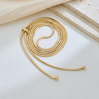 Gold Silver Necklace for Women Y Chain Adjustable Gold Long Necklaces Fashion Dainty Jewelry - color: gold C