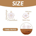 Beadthoven 100pcs Enamel Charms Cherry Blossom Daisy Flower Pendants Gold Plated Small Cute Bulk for Jewelry Making Bracelet Necklace Earrings Keychain DIY Accessories - color: Sakura Flower-White