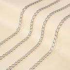 Jabogrii 5 Meters Oval Lip Jewelry Making Chains Silver Stainless Steel Chain with Lobster Clasps and Jump Rings for Jewelry Making - color: Oval Lip Silver