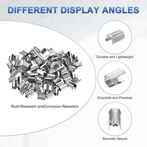 M METERXITY 100-Pack Fold Over Crimp End Caps, 0.4 x 0.2in/ 10 x 5mm Crimp Fasteners Ribbon Ends with Clamps for Jewelry Making/Leather Decor/DIY/Bracelets, Belt Buckle End Tip [Silver] - size: 0.4 x 0.2in/10 x 5mm