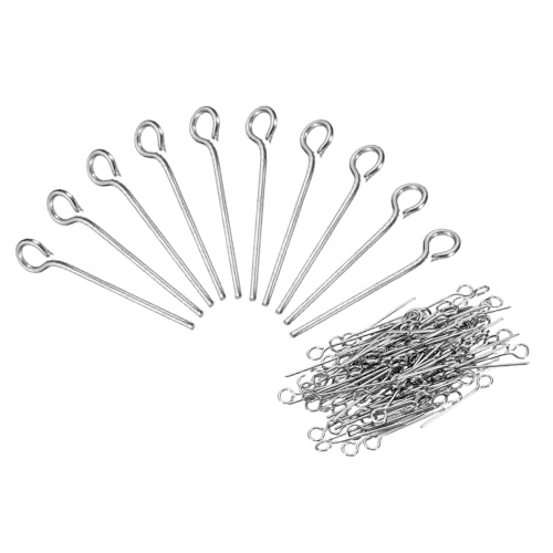 PATIKIL 200Pcs 304 Stainless Steel Jewelry Eye Pins 17mm 22 Gauge Silver Open Eye Pins for Jewelry Making DIY Craft Necklaces Bracelets Earrings - color: Silver, size: 17mm