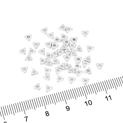 BEADIA Silver Plated Triangle Spacer Beads 3.5x1.5mm 50pcs for Jewelry Making Findings Non Tarnish - color: Silver, size: 3.5x1.5mm Triangle