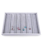 Oirlv Velvet Stackable Jewelry Tray Necklace Pendant Organizer Display Showcase Jewelry Storage trays - size: 6 Grids Necklace Tray