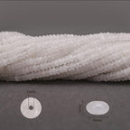 2 Strands (300PCs) White Jade Rondelle Beads, 2 * 4mm Gemstone Loose Spacer Abacus Disk Beads for DIY Bracelet Necklace Earrings Jewelry Making, Craft Supplies Beading Kit - color: White Jade, size: 2*4MM