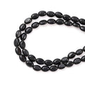 6×8mm Natural Black Agate Gemstone Loose Beads Flat Oval Healing Crystal Loose Stone Beads for Jewelry Necklace Bracelet Earring Craft - color: Black Agate