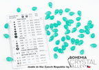 Czech 50-Piece Glass Beads, 6x9mm, Teardrop Transparent Turqouise Matte - color: Transparent Turqouise Matte (UV glow)