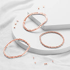 WILLBOND 1200 Pcs Round Spacer Beads for Jewelry Making 4/6/8 mm Smooth Ball Beaded Seamless Loose Ball Embellishments with Holes for Stackable Bracelet Craft(Rose Gold) - color: Rose Gold