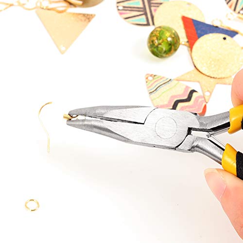 SPEEDWOX Bent Nose Pliers 5 Inches Mini Smooth Curved Jaws Pliers for Confined Areas with Leaf Springs Jewelry Making Crafts Beading Working Hobby Tools - size: Bent Nose Pliers