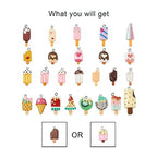 Craftdady Resin Plastic Miniature Food Snack Pendants Charms Ice Drink Juice Pendants Cute Bottle Fruit Keychain Charms Hang Ornament for DIY Craft Earring Bracelet Necklace Jewelry Making - color: Mixed Color Ice Lolly (26 Styles)