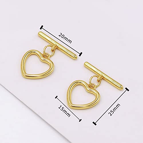 1Box 20 Sets Mixed 5 Styles 14K Real Gold Filled OT Toggle Clasps OT End Clasps Connectors Bar for Bracelet Necklace Jewelry Making (Style1)