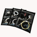 GSXRB Travel Jewelry Organizer Case with Clear Zipper Pouches,3pcs Velvet Jewelry Storage Book Binder, Multi-Layer Inner Pages for Earrings/Rings/Necklace/Bracelet, Compact & Waterproof(Black lining) - color: Black lining