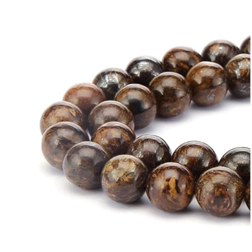 90pcs Adabele Natural Brown Bronzite Healing Gemstone 4mm (0.16 inch) Small Round Beads Gem Stone Spacer for Craft Jewelry Making GF16-4 - color: Bronzite, size: 4mm (90pcs/1 Strand)