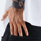 HZMAN Silver Stainless Steel Barbed Wire Wrap Ring for Men Women, Hypoallergenic Non-Tarnish Adjustable Industrial Punk Ring for Daily Wear & Gift Size 7-12