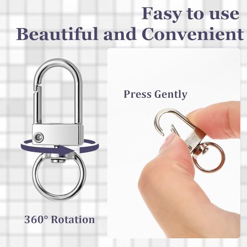 JJUNW 30 Pcs Metal Lobster Claw Clasp, Swivel Snap Key Chain Clip Hooks, Keychain Hooks for Keychain Making DIY Crafts Lanyard Making Pet Collar(Silver) - color: Silver
