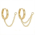 4Pcs Gold Earrings Connector Chains Set for Women, Convertible Dangle Chain for Double Piercings 50mm - color: style F