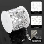 YOUBEIYEE 16.4 Feet Silver Sequin Chains for Jewelry Making Silver Plated Brass Jewelry Chain Roll with Jump Rings and Lobster Clasps - color: Sequin