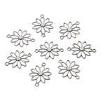 60Pcs Flower Connector Charms, Sliver Alloy Daisy Flower Double Loop Pendants Alloy Links Connectors for Jewelry Making
