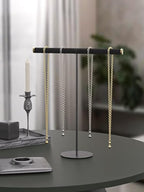 T-Bar Necklace Bracelet Organizer Stand, Velvet Jewelry Hanger Display Stand, Necklace And Bracelet Holder Rack for Men Women (Black) - color: Black
