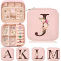 Inngeroo Christmas Gift Ideas, Initial Travel Jewelry Case Box Organizer Personalized Gifts, Fashion Travel Essentials Trendy Stuff Gifts for Teen Girls - style: J