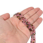 3mm Multicolor Tourmaline Faceted Gemstone Round Loose Beads Strand 15.5-16" DIY Jewelry Making - color: Multicolor Tourmaline