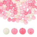 HARFINGTON 200pcs Cream Pink Acrylic Round Beads 8mm Dia 1.9mm Hole Plastic Resin Smooth Balls Loose Bead for Jewelry Making Bracelets Necklace Earrings DIY - color: Cream Pink, size: 8mm