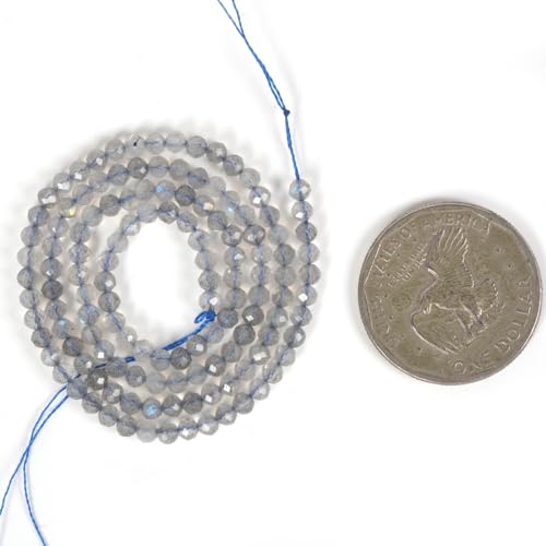 3mm Labradorite Faceted Gemstone Round Loose Beads Strand 15.5-16" DIY Jewelry Making - color: Labradorite