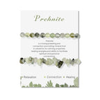Healing Crystal Bracelets for Women 2 PCS 6mm Natural Stone Bracelet Stretch Crystal Beaded Bracelets Handmade Gemstone Bracelet Jewelry Gifts Christmas Gifts for Women Girls - style: prehnite