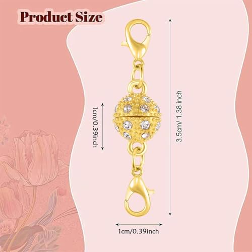 Magnetic Necklace Clasps and Closures with Extender Chain Set, Magnetic Necklace Clasp & Extender Chain Set, Easy to Use for Necklaces and Bracelets, Gold and Silver (26pcs) - color: 26pcs