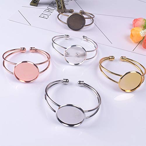 EXCEART 6Pcs Round Adjustable Bronze Gem Bracelet Bottom Holder Bezel Trays 1.96 Inch for Diy Jewelry Making and Charm Bracelet Crafting - color: bronze, size: 5*2.5cm